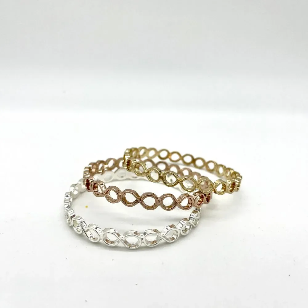 Bangle Bracelet Set Gold Silver Rose Gold Tone Stackable‎ Fashion Jewelry